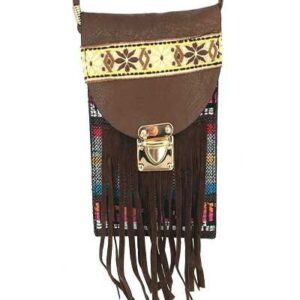 Bolso bordado marrón