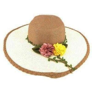 Sombrero beige flores