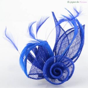 Tocado pequeño flor y plumas