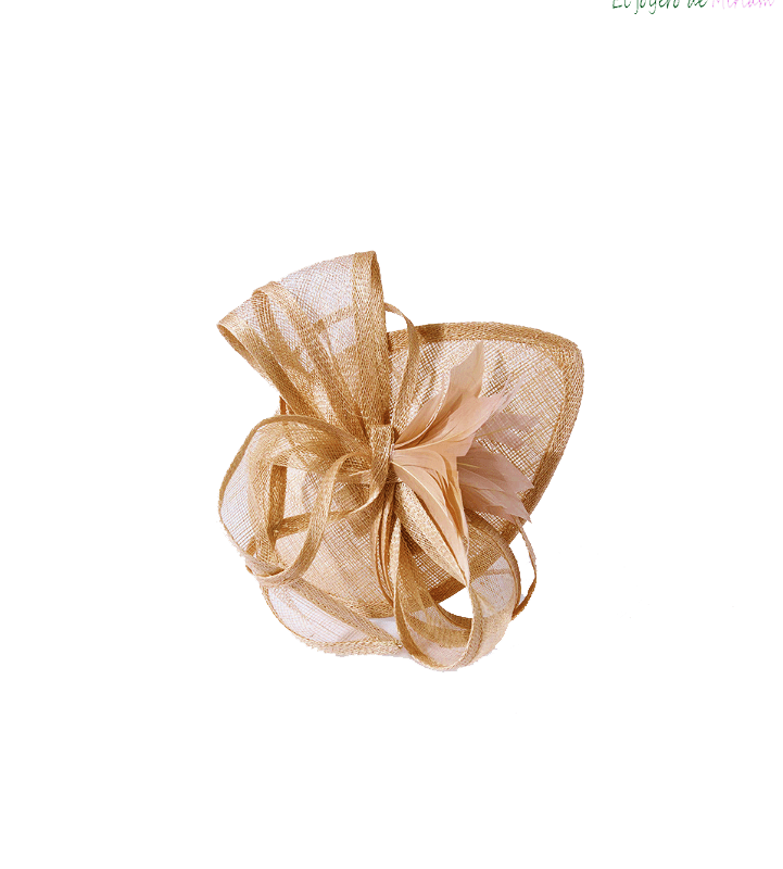 Tocado mediano champagne