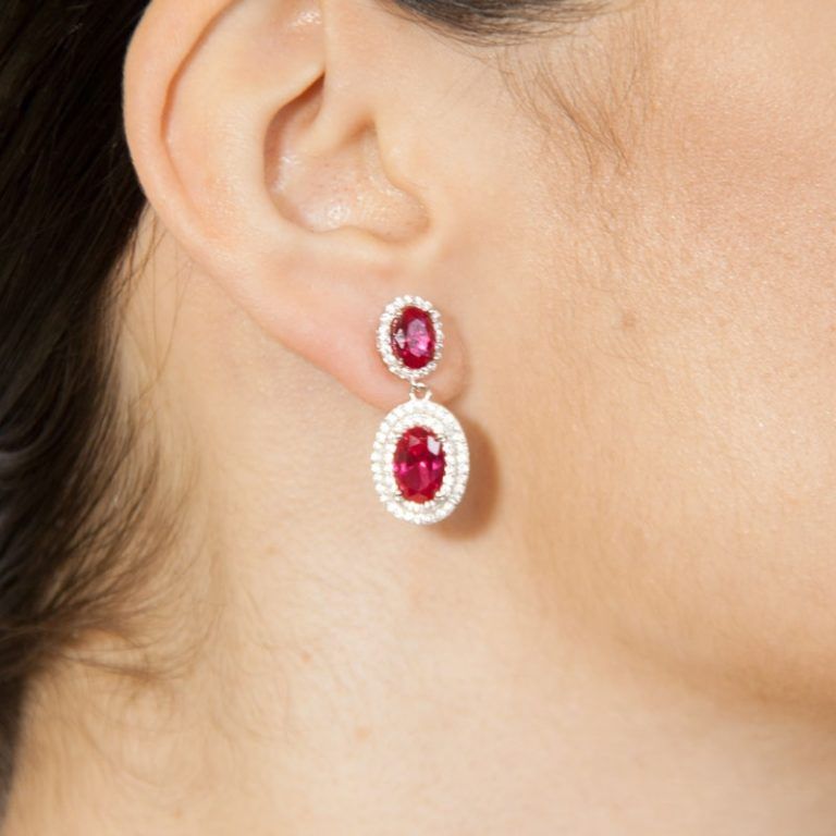 Pendientes doble rubí - Imagen 2