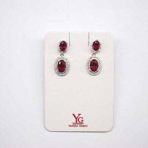 Pendientes doble rubí
