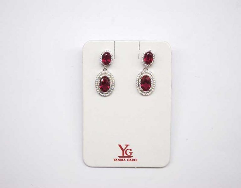 Pendientes doble rubí