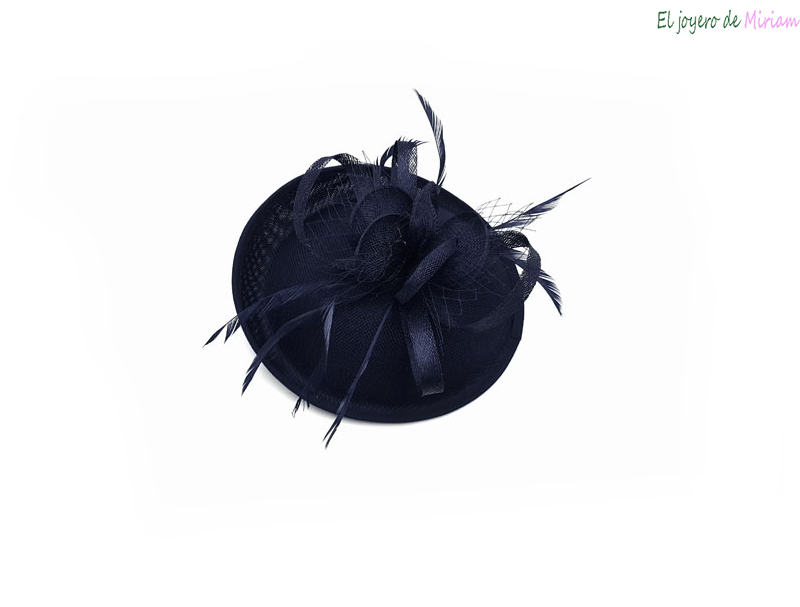 Tocado azul marino redecilla