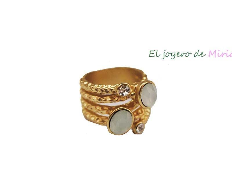 Anillo cristal y resina