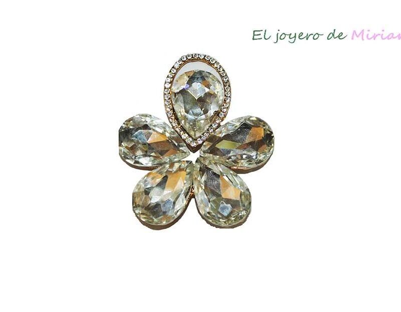 Broche flor de cristal