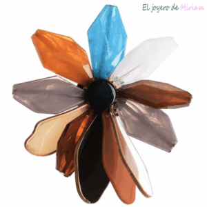Broche flor resina