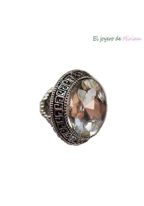 Gran anillo cristal blanco