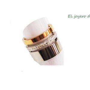 Anillo metal y strass