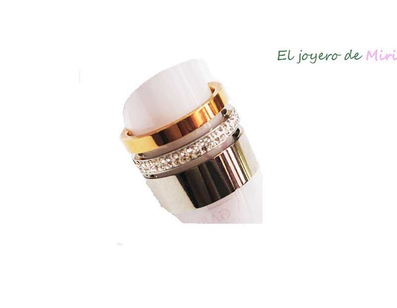 Anillo metal y strass