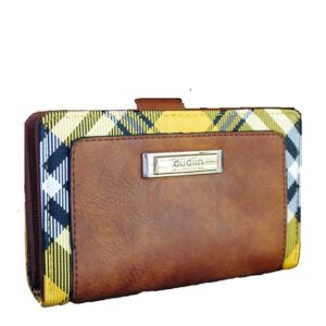 Monedero camel con cuadros