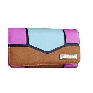 Cartera fucsia, turquesa y camel
