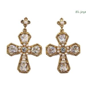Pendientes cruces blancas