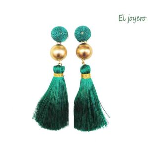 Pendientes flecos azul turquesa