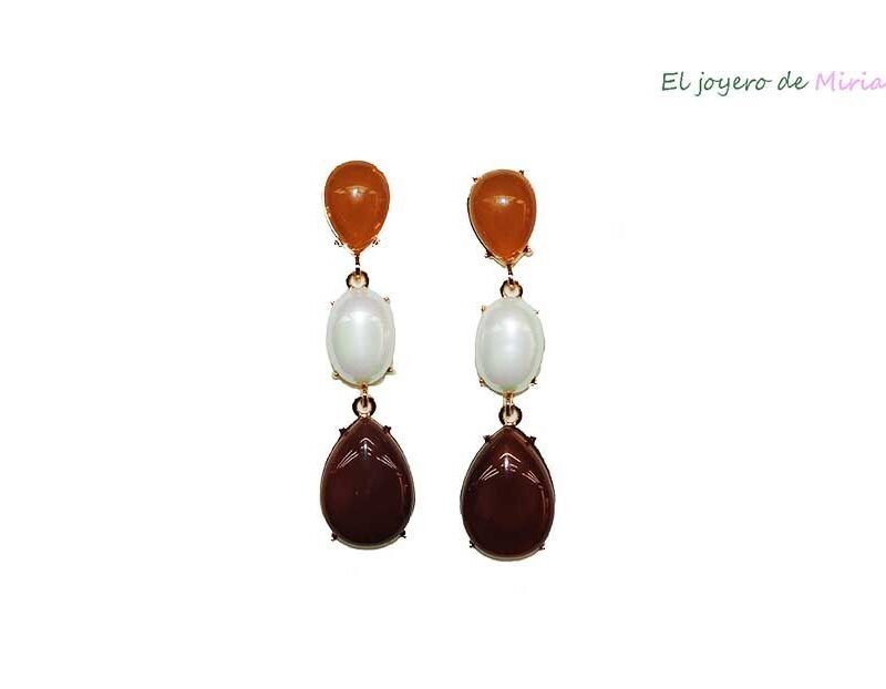 Pendientes perla y resina