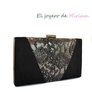 Bolso clutch negro animal print