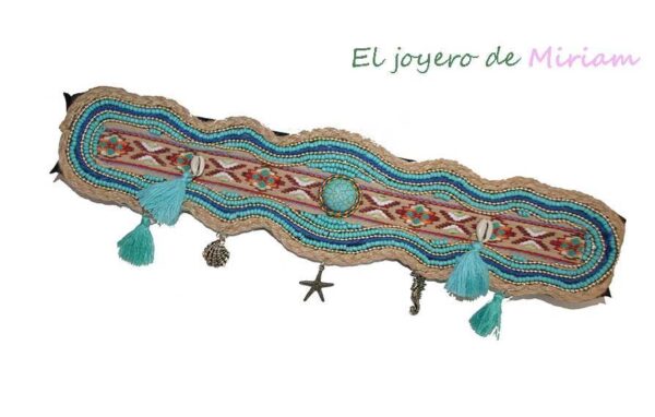 Fajín étnico azul turquesa - Imagen 2