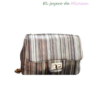 Bolso de fiesta rayas metalizadas