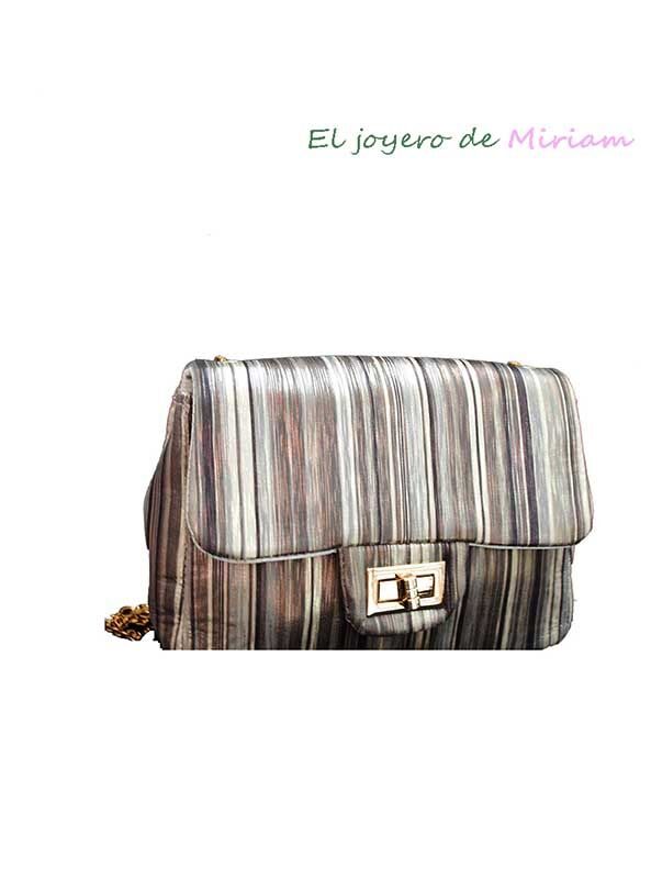 Bolso de fiesta rayas metalizadas