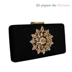Bolso clutch negro pedrería