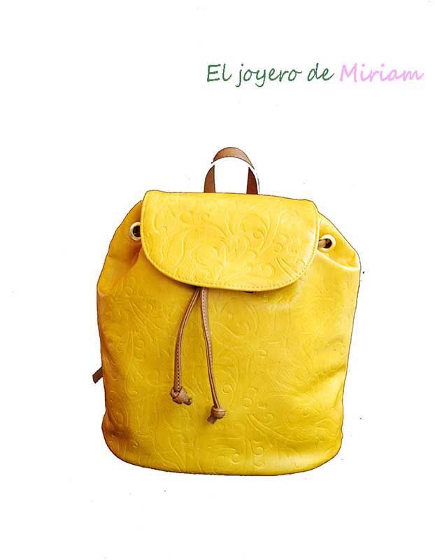Mochila mostaza - piel