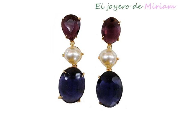 Pendientes cristal y perla