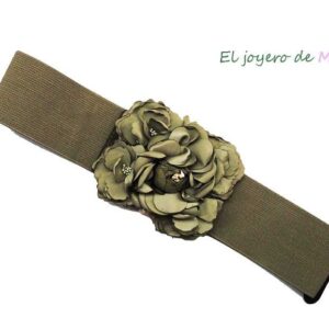 Fajín verde kaki flores