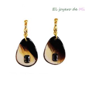 Pendientes marrón efecto mármol