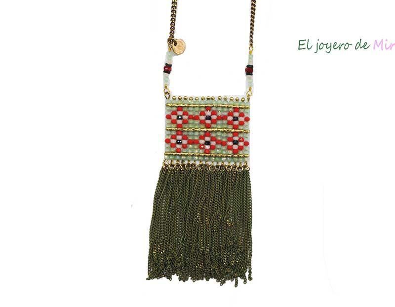 Collar largo cuentas y cadenas