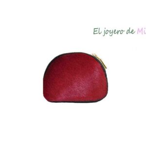 Monedero de pelo granate