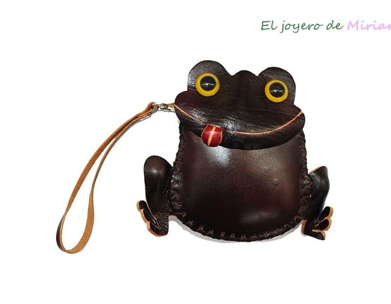 Monedero de cuero rana