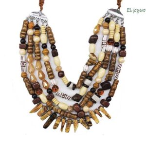Collar abalorios de madera