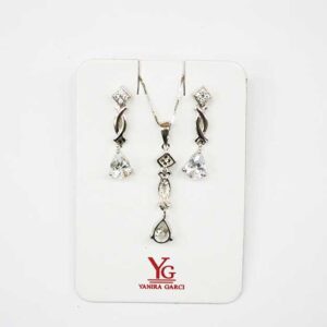 Conjunto plata circonitas y cristal