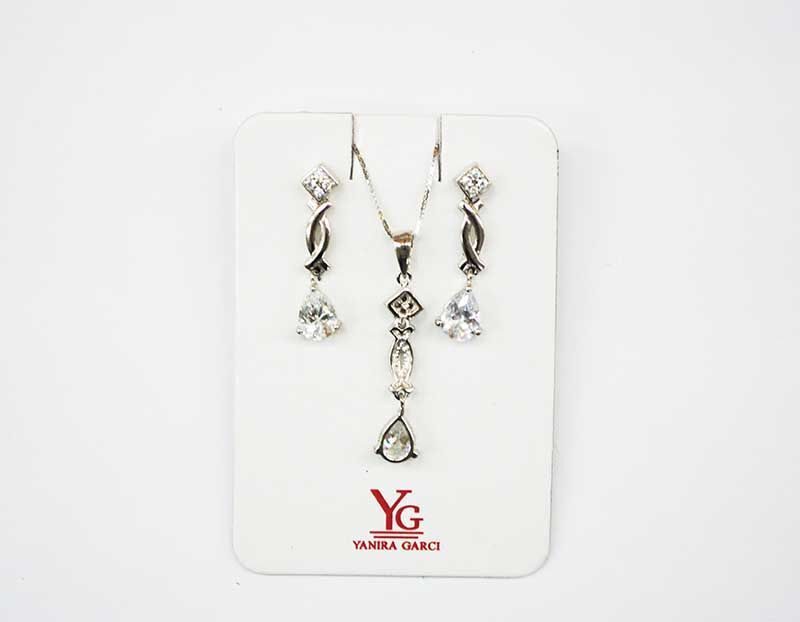 Conjunto plata circonitas y cristal