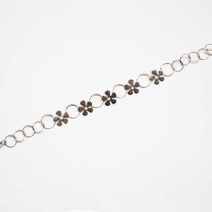 Pulsera flores plata de Ley