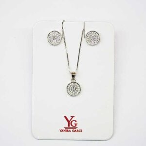 Conjunto de plata motivo círculo