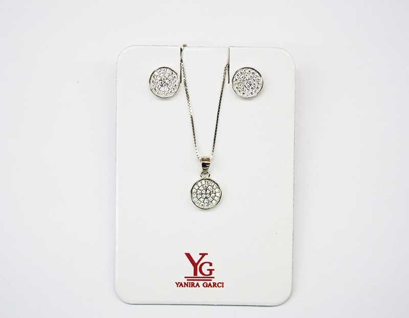 Conjunto de plata motivo círculo