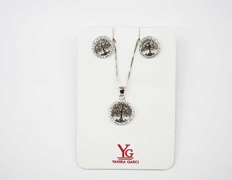 Conjunto de plata árbol de la vida