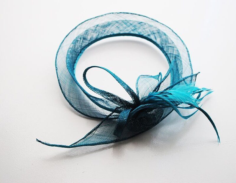 Tocado turbante azul turquesa