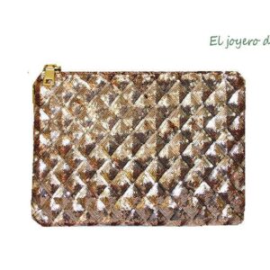 Cartera oro rosa lentejuelas