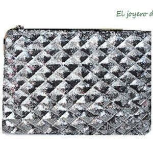 Cartera plateada lentejuelas