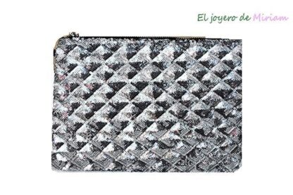 Cartera plateada lentejuelas