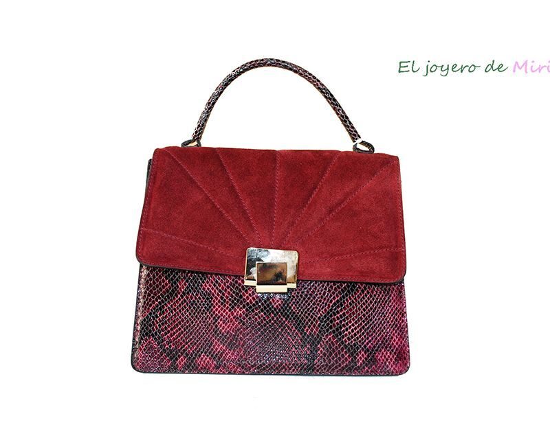 Bolso burdeos animal print