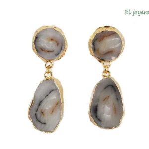 Pendientes piedra "mármol"