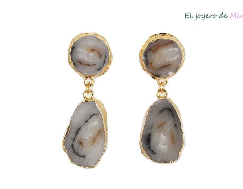 Pendientes piedra "mármol"