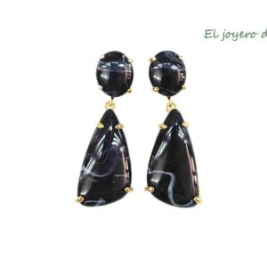 Pendientes azules de resina