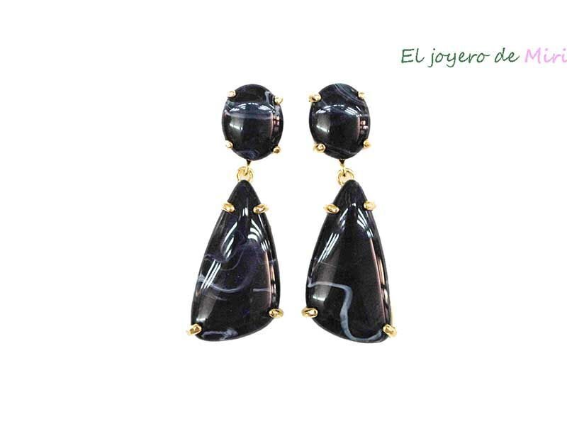 Pendientes azules de resina