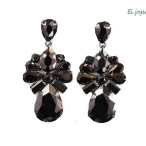 Pendientes cristales negros
