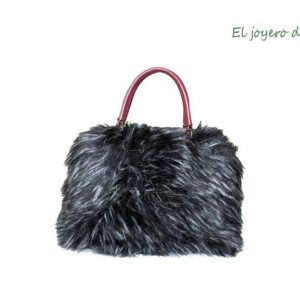 Bolso de piel y pelo