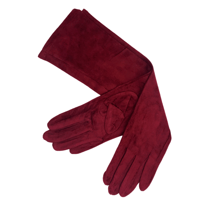 Guantes antelina rojo oscuro